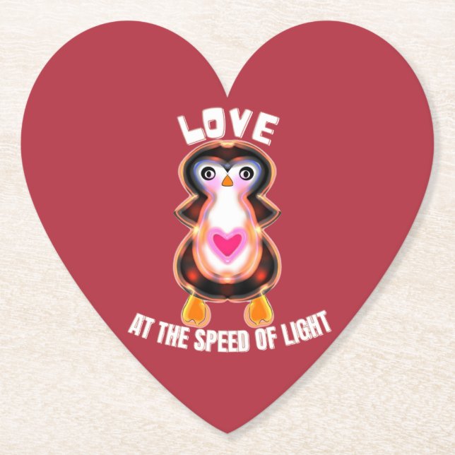 Liebe mit der Geschwindigkeit des Licht-Pinguin-Ge Untersetzer (Vorderseite)