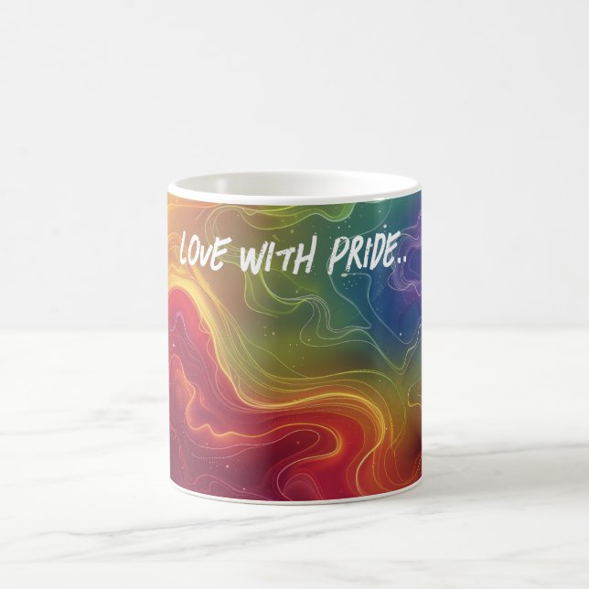 Liebe mit der Pride Digital Art Kaffeetasse (Mittel)