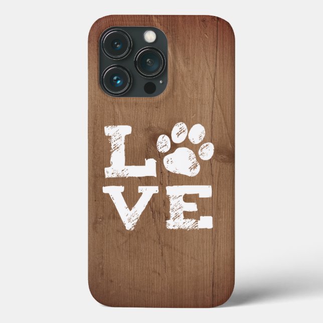 LIEBE mit Dog Paw Print Case-Mate iPhone Hülle (Rückseite)