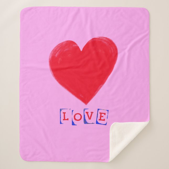 Liebe mit einem Geschenk des großen Herzens Sherpadecke (Vorderseite)
