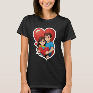 Liebe mit einem Herzen" oder "Kinder teilen sich e T-Shirt
