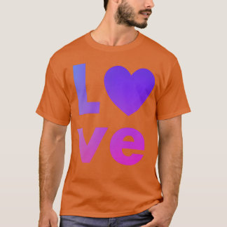 Liebe mit einem lila Herzen lustig T-Shirt