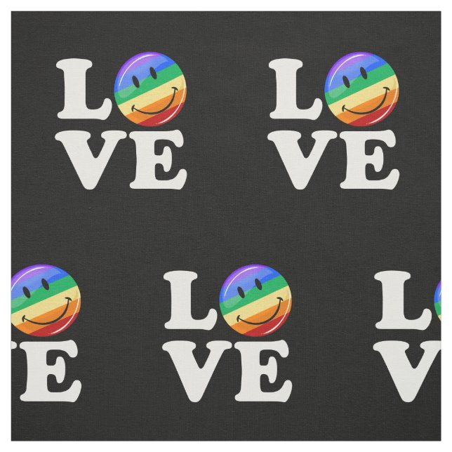 Liebe mit einer glücklichen Regenbogen-Flagge Stoff (Muster)
