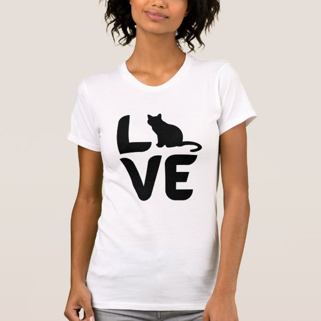 Liebe mit einer Katze als O T-Shirt (Vorderseite)