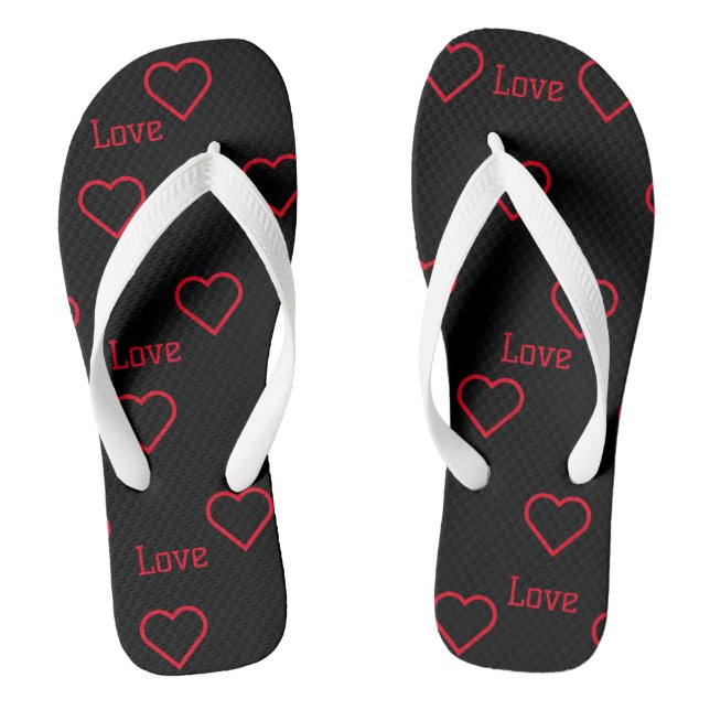 Liebe mit gedruckten Slippers-Sandalen für Herzsym Flip Flops (Fußbett)