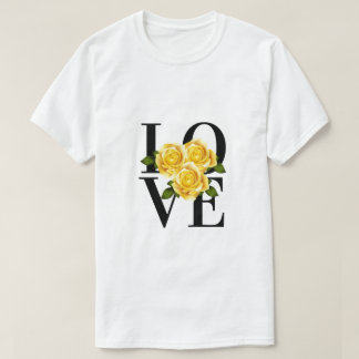 LIEBE mit Gelben Rosen T-Shirt