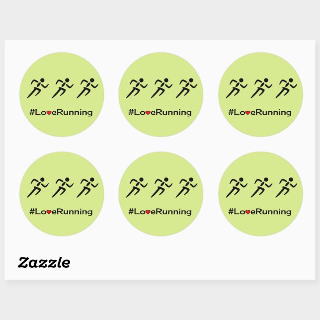 Liebe mit Hashtag-Slogan grün Runder Aufkleber (Blatt)