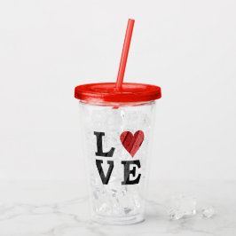 LIEBE mit Herz Acryltrinkbecher
