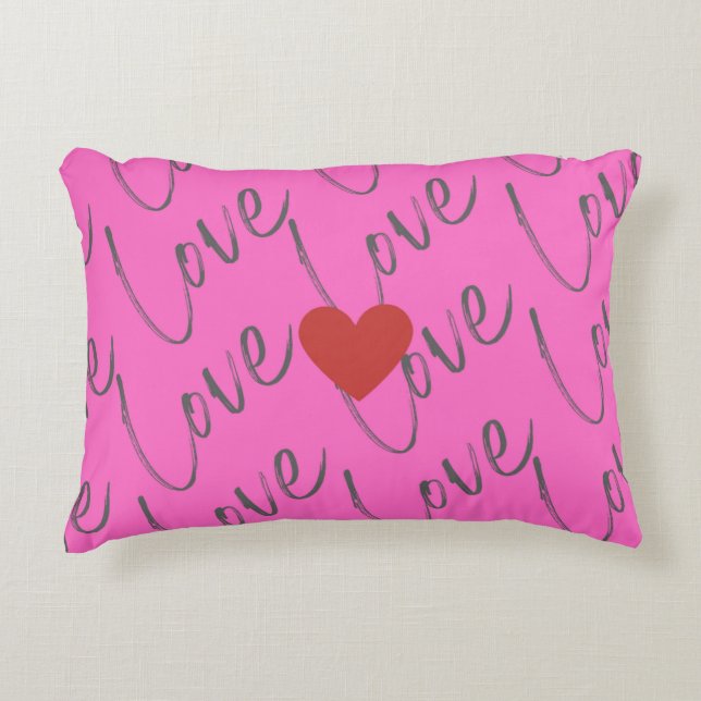 Liebe mit Herz Dekokissen (Vorderseite)