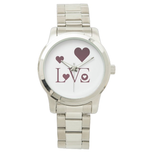 Liebe mit Herz - elegante Minimalistische Frauenwa Armbanduhr (Vorderseite)