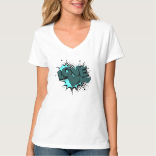 Liebe mit Herz in grüner Farbe T-Shirt