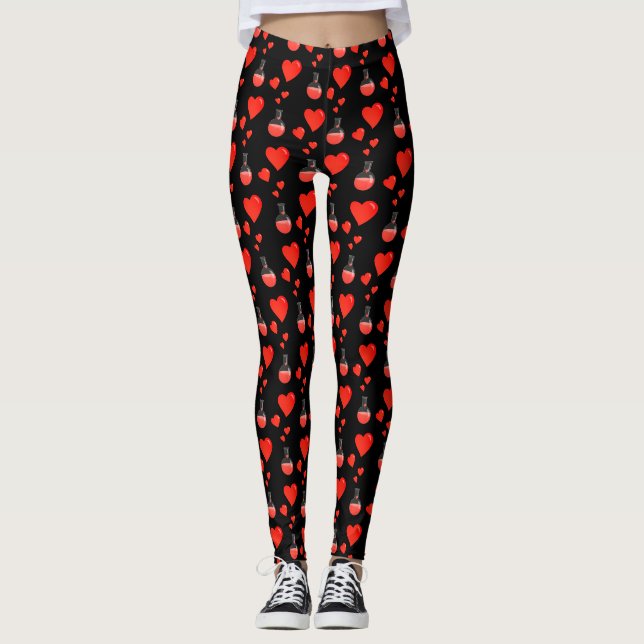 Liebe mit Herz-Muster Chemie Geek Leggings (Vorderseite)