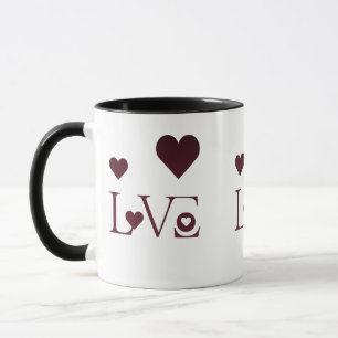 Liebe mit Herz - Romantische Minimalistische Combo Tasse