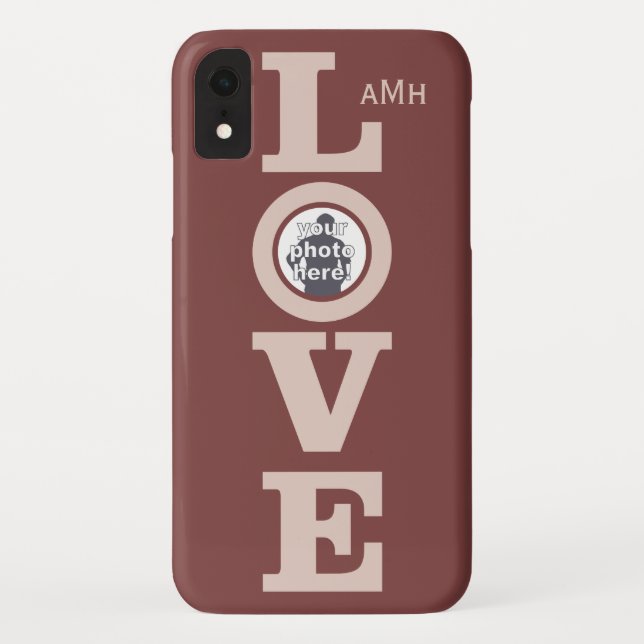 LIEBE mit IHREM FOTO benutzerdefinierte Monogramm- Case-Mate iPhone Hülle (Rückseite)