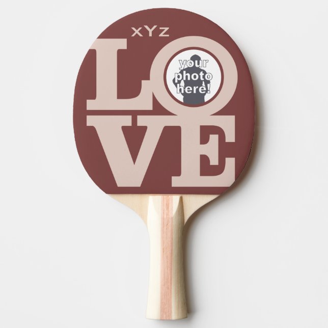 LIEBE mit IHREM FOTO-Pingpaddel Tischtennis Schläger (Vorderseite)