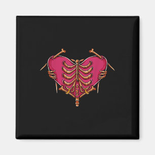 Liebe mit Knochen Hand Herz Funny Knochen Liebe Magnet