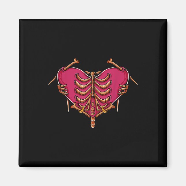 Liebe mit Knochen Hand Herz Funny Knochen Liebe Magnet (Vorne)