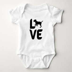 Liebe mit laufendem Hund Baby Strampler