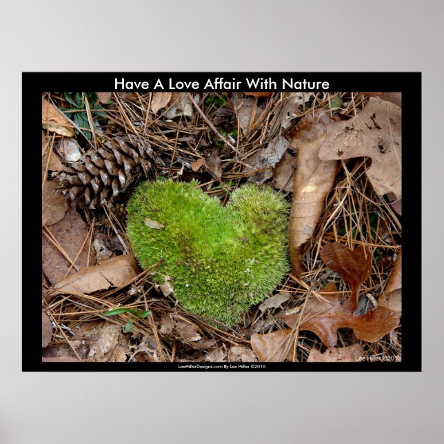 Liebe mit Nature Moss Heart Poster (Vorne)