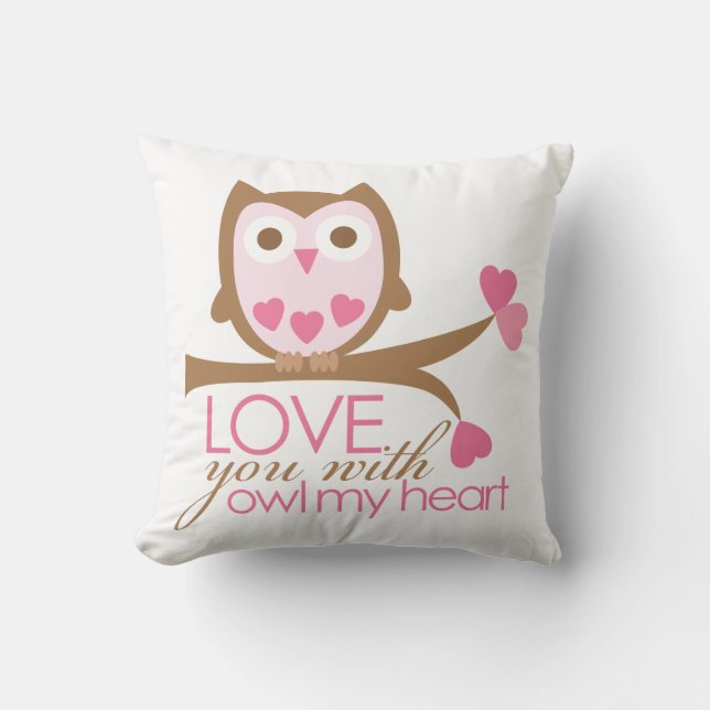 Liebe mit OWL mein Herz Kissen (Vorderseite)
