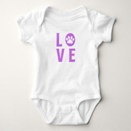 Liebe mit Paw Print (Katzen, Hunde, Haustiere) Baby Strampler