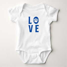 Liebe mit Paw Print (Katzen, Hunde, Haustiere) Baby Strampler