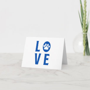 Liebe mit Pfotenabdruck (Katzen, Hunde, Haustiere) Karte