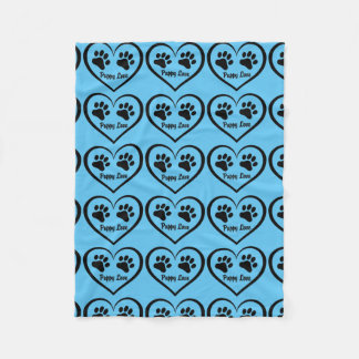 Liebe mit Pfotendruck Fleecedecke