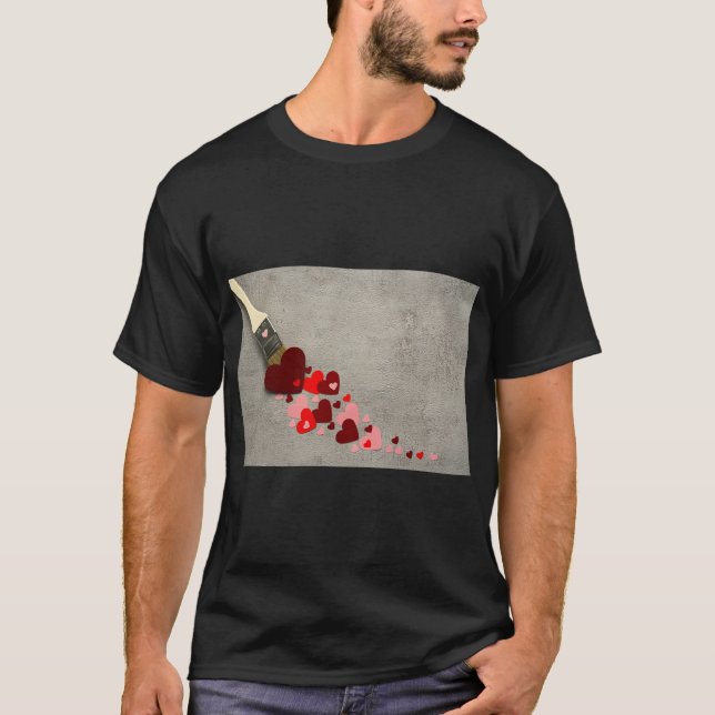 Liebe mit Pinselstrich T-Shirt (Vorderseite)