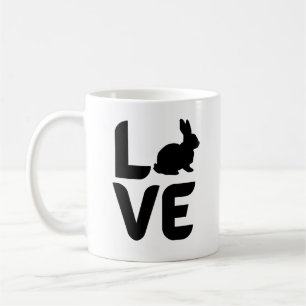 Liebe mit Rabbit Black Design Kaffeetasse