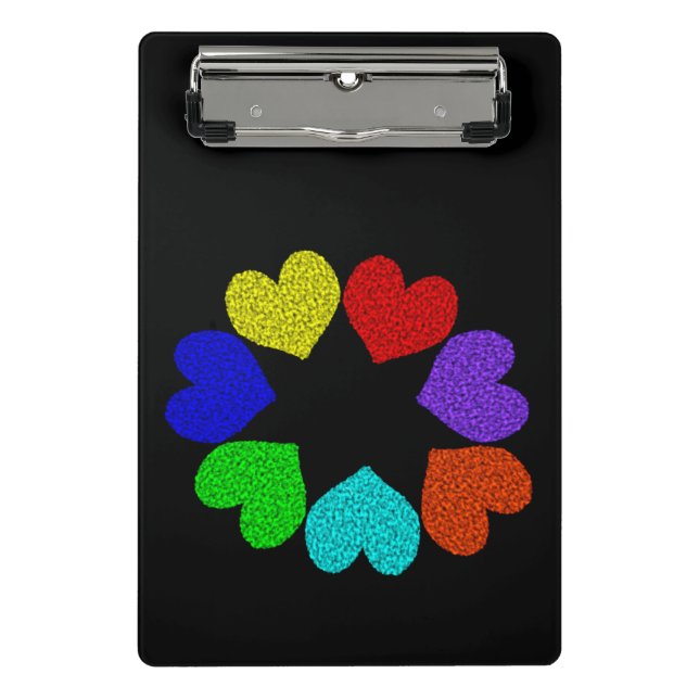 Liebe mit Regenbogen, Bläschen, Mini-Zwischenablag Mini Klemmbrett (Vorderseite)