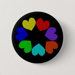 Liebe mit Regenbogen-Blumenmuster Button