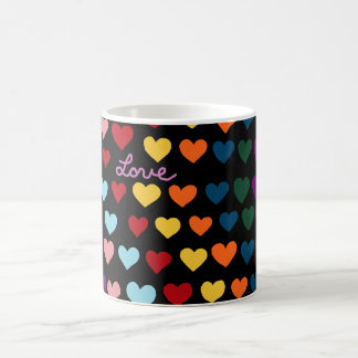 Liebe mit Regenbogen der Herzen Kaffeetasse