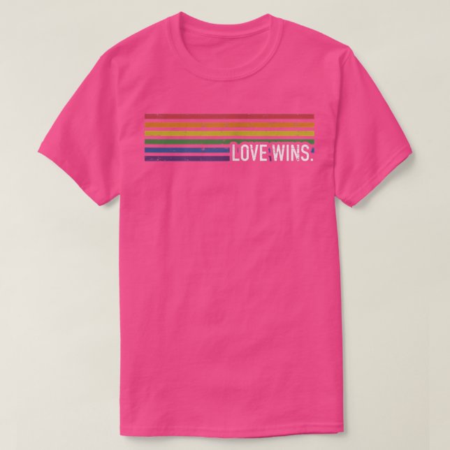 Liebe mit Regenbogen gewinnt für schwule und lesbi T-Shirt (Design vorne)