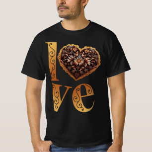 Liebe mit romantischem filigranem rosa Herz T-Shirt