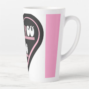 Liebe mit rosa Farbbanddesign Milchtasse