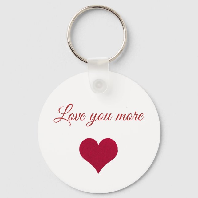 Liebe mit rotem Herzen Mehr Button Schlüsselanhäng Schlüsselanhänger (Vorderseite)
