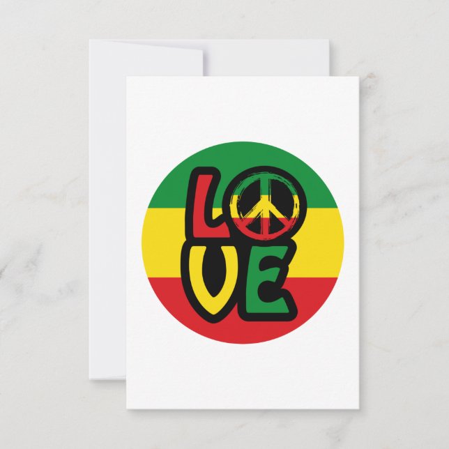 LIEBE mit Ruhesymbol, Reggae-Stil Karte (Vorderseite)