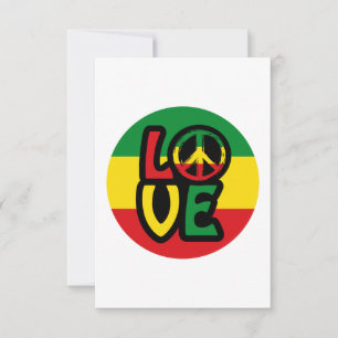 LIEBE mit Ruhesymbol, Reggae-Stil Karte