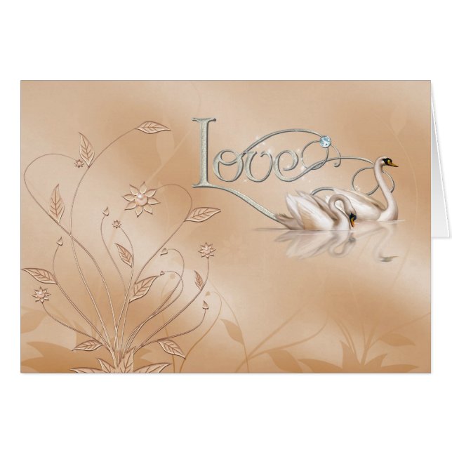 Liebe mit Schwänen und Diamanten (Vorderseite (Horizontal))