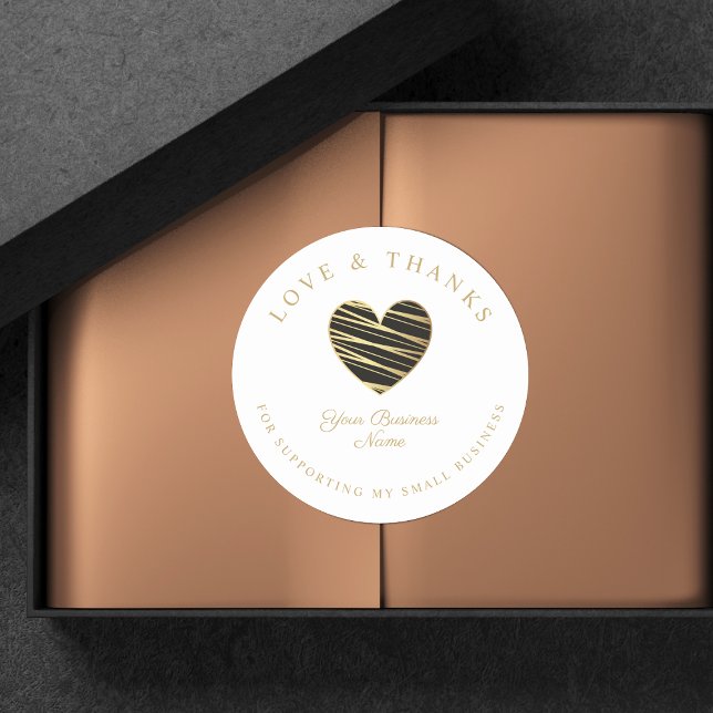 Liebe mit schwarzem Herzen und Unterstützung für k Runder Aufkleber (Von Creator hochgeladen)