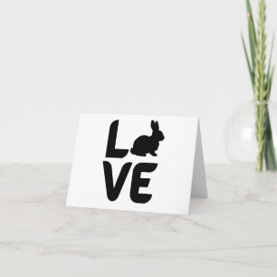 Liebe mit schwarzem Rabbit-Design-Blankgrüßen Karte