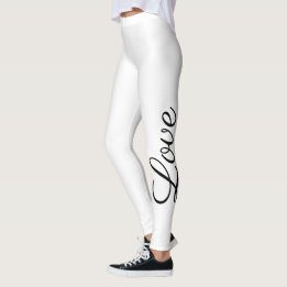 Liebe mit Schwarzweißschrift | Leggings