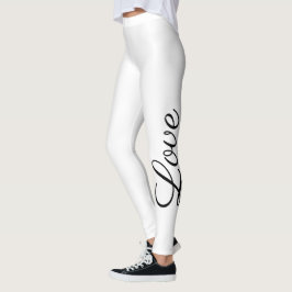 Liebe mit Schwarzweißschrift | Leggings