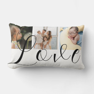 Liebe mit Skript Custom 3 Foto Collage Lumbar Lendenkissen