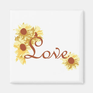 Liebe mit Sonnenblumen Magnet