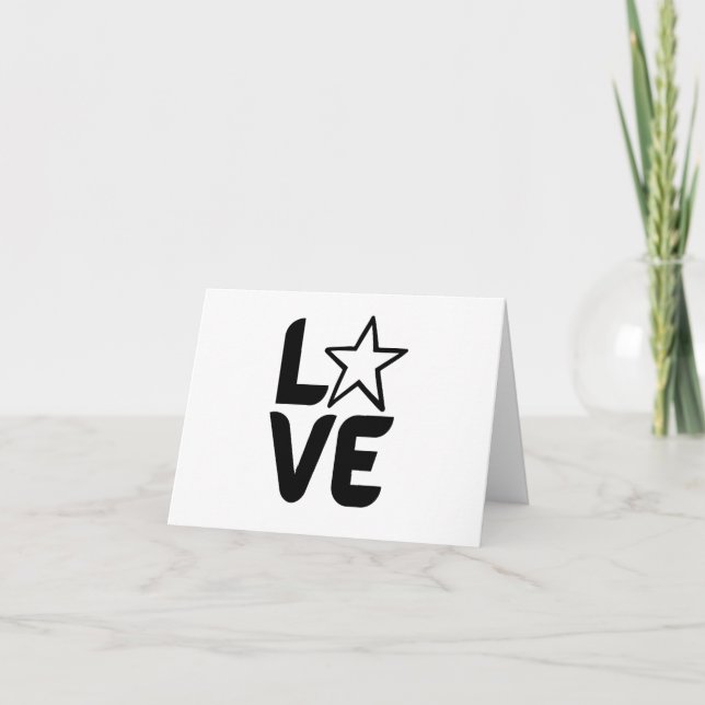 Liebe mit Star - Black BLANK Karte (Vorderseite)