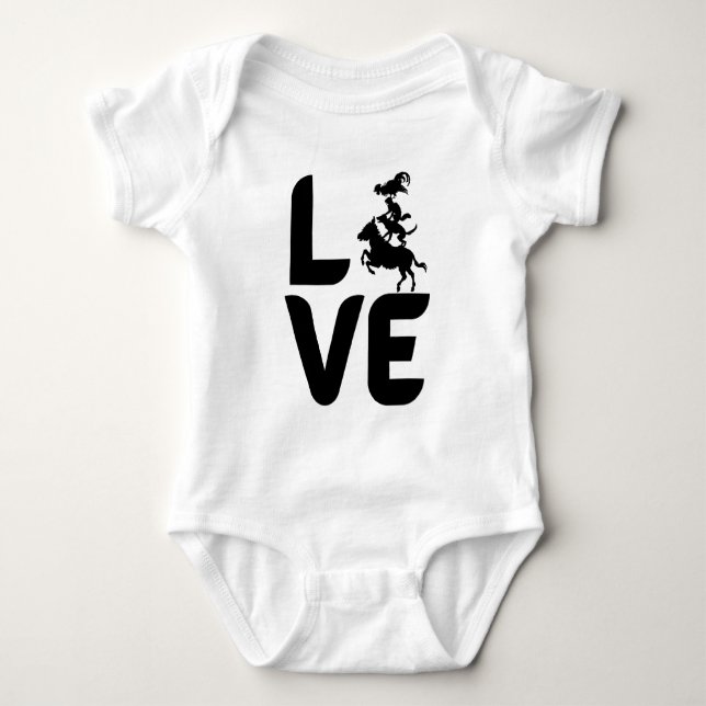 Liebe mit Tieren wie O, Pferd, Hund, Katze, Küken Baby Strampler (Vorderseite)