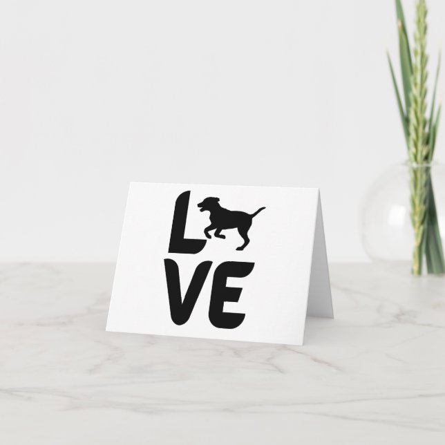 Liebe mit unbedachtem Hund Karte (Vorderseite)