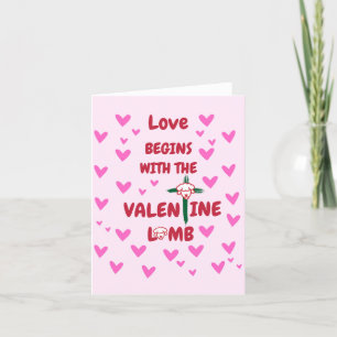 Liebe mit Valentine Lamb-Grußkarte